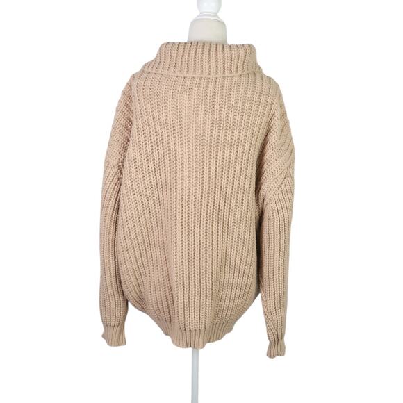 Beaumont Soho Cardigan Sweater Tan Chunky Collar Wool Blend 2X NWT - Picture 5 of 6